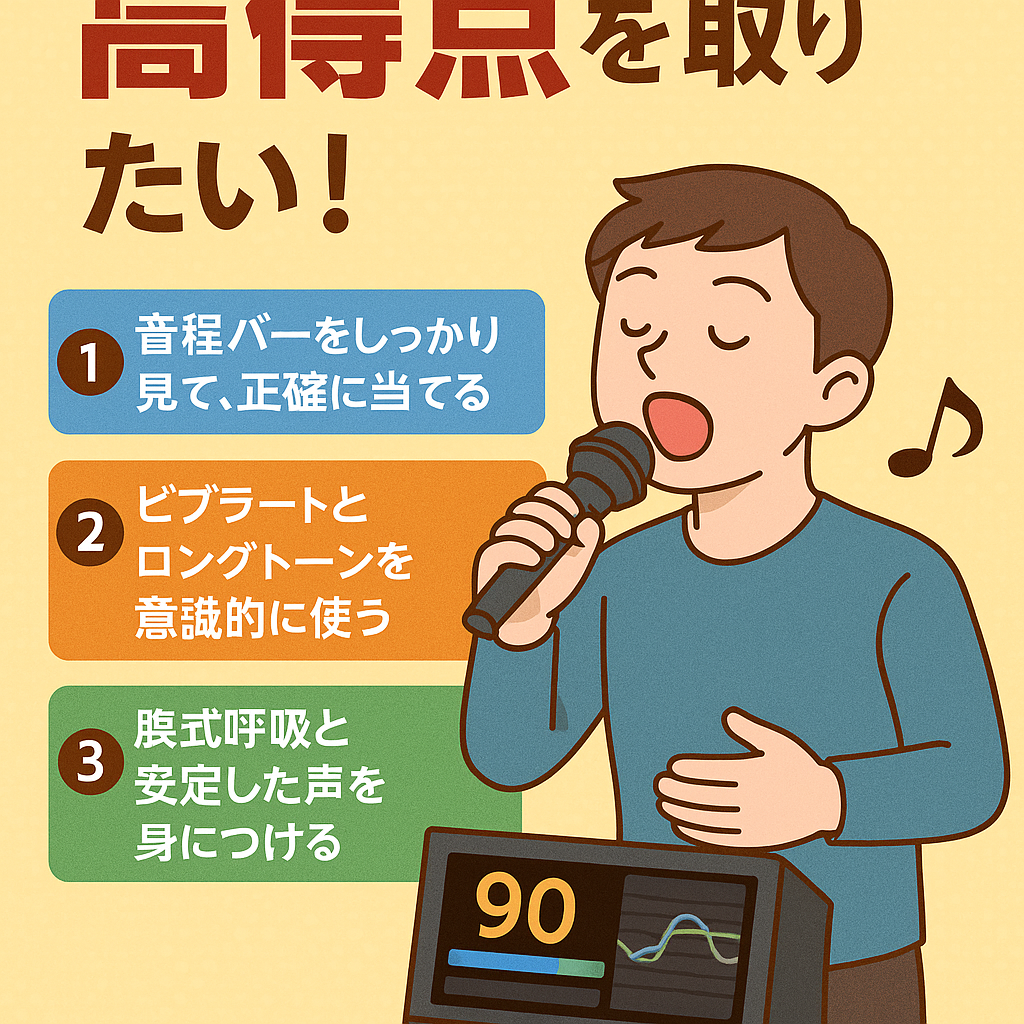 カラオケ採点機で高得点を取るためのポイント