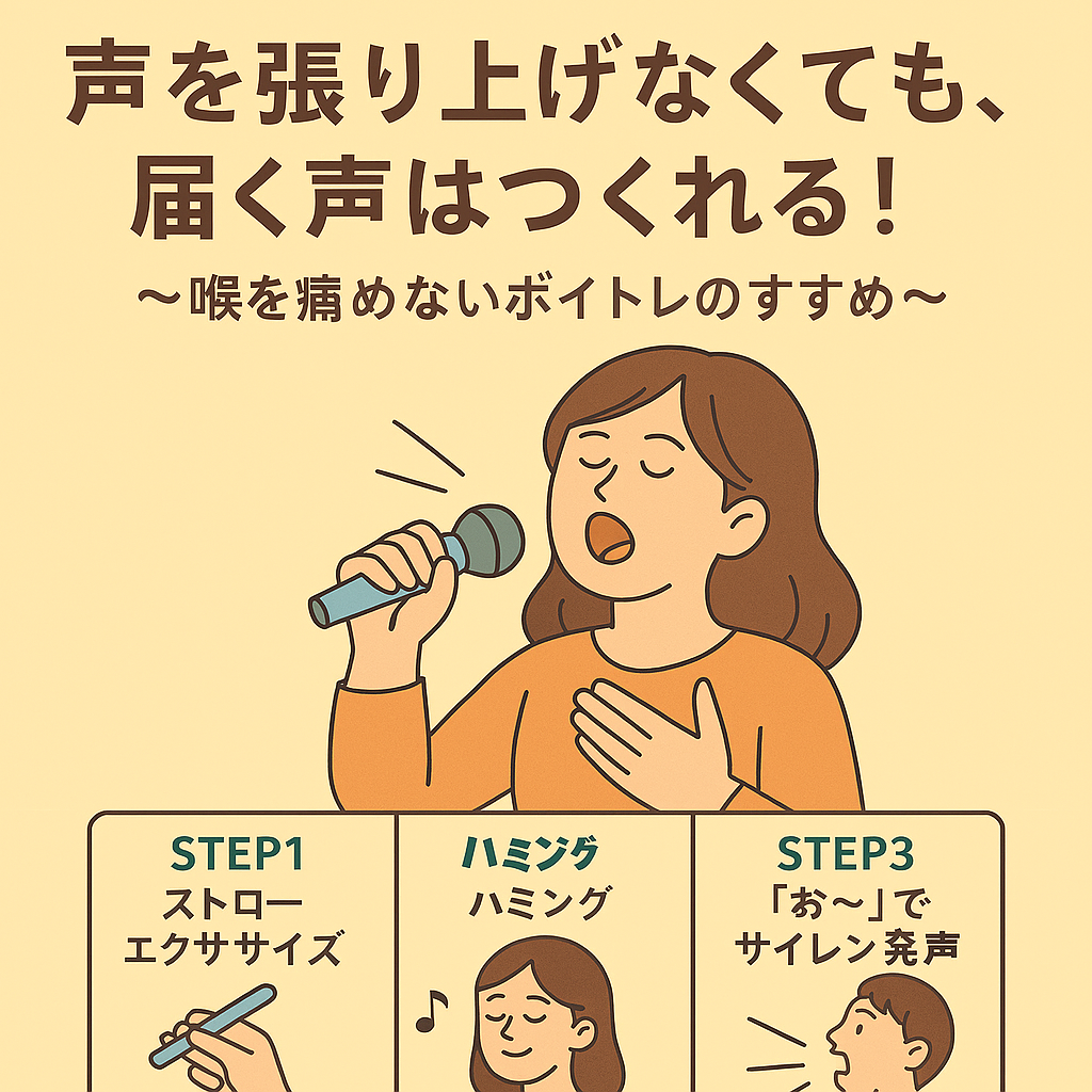 声を張り上げなくても、届く声はつくれる！  〜喉を痛めないボイトレのすすめ〜