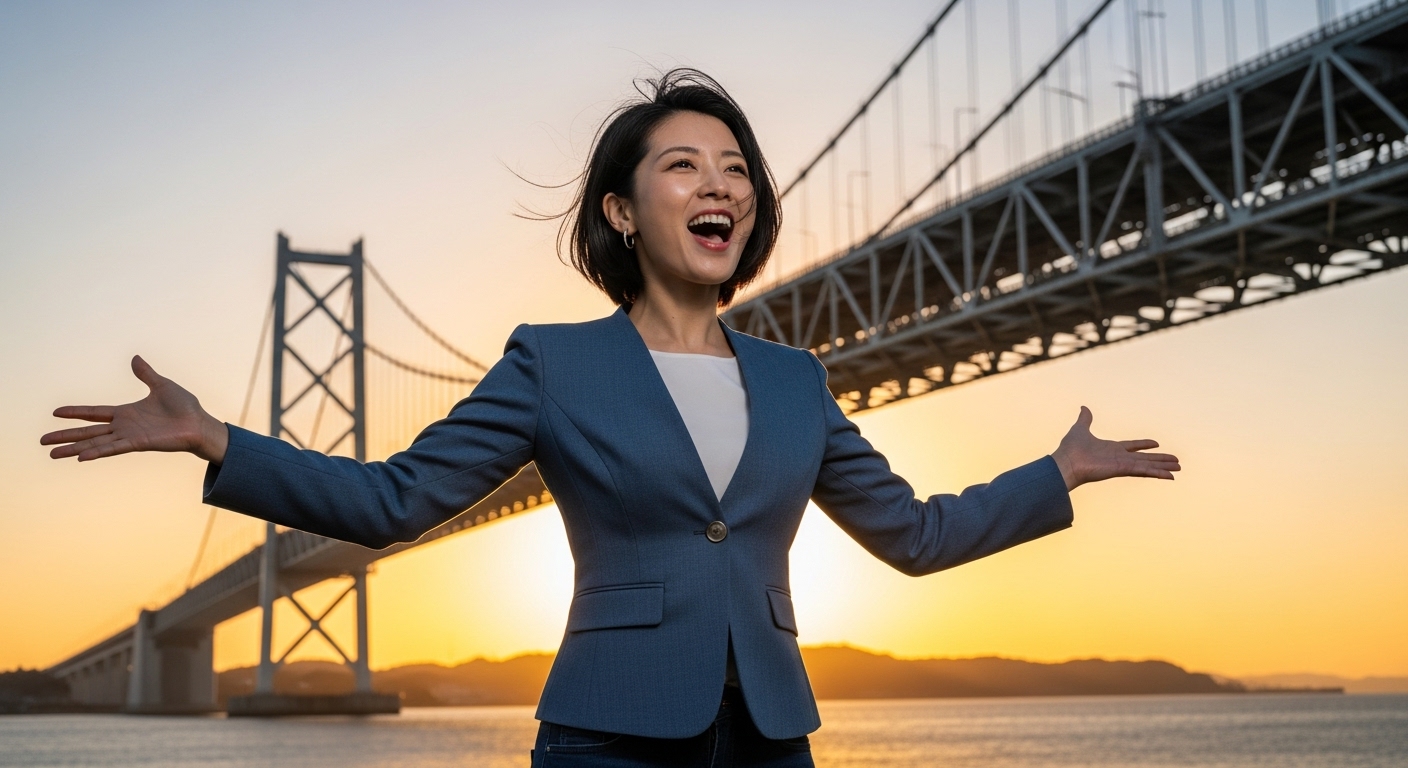 瀬戸大橋を渡る声量トレーニング