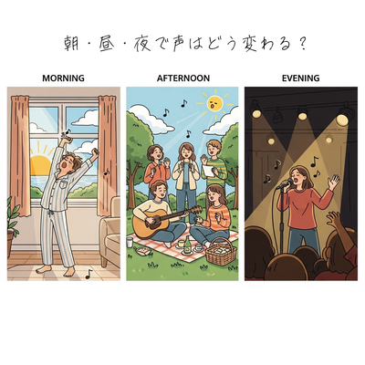 朝・昼・夜で声はどう変わる？