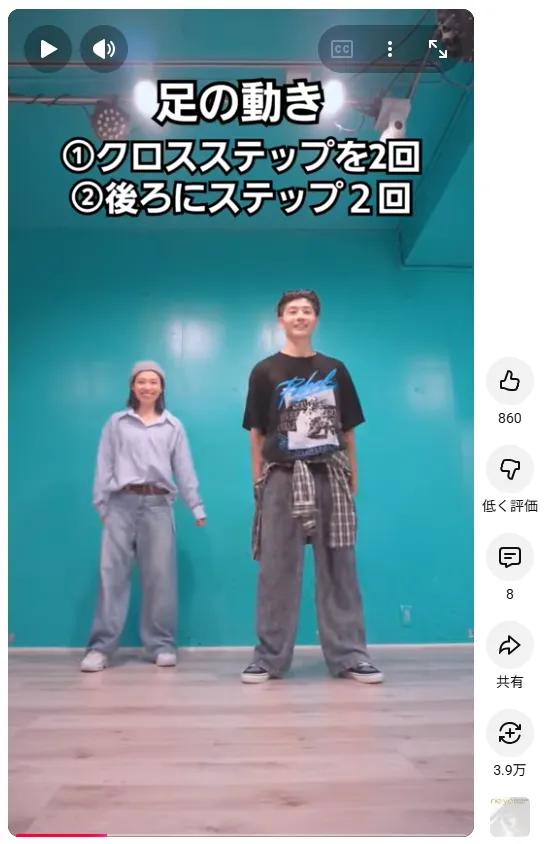 ボックスステップを踏む準備をする男女のスクール講師