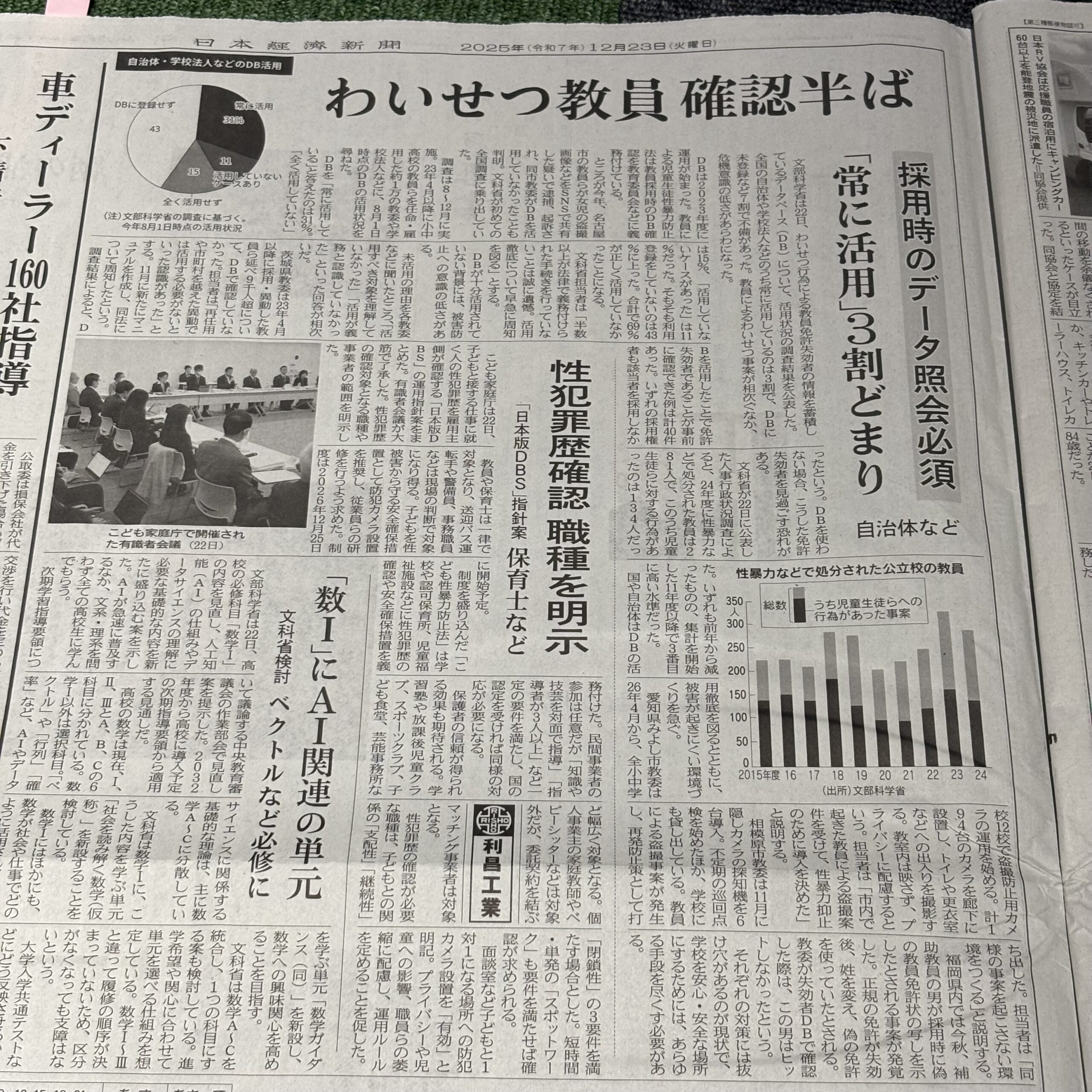 わいせつ教員に対する危機意識の低さ【埼玉のボイストレーニングスクール・ナユタス川口校】