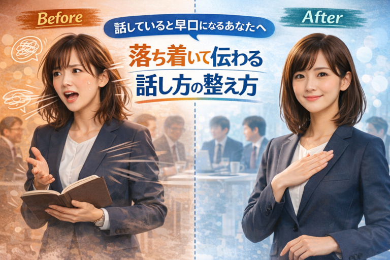 話していると早口になるあなたへ。落ち着いて伝わる話し方の整え方
