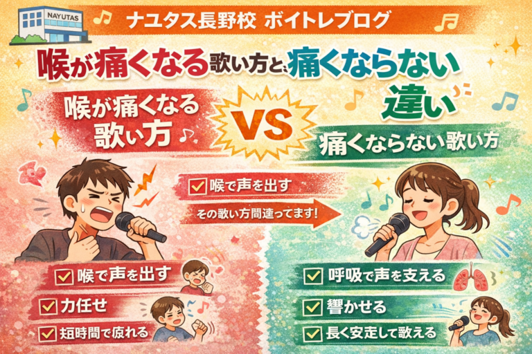 🎤喉が痛くなる歌い方と、痛くならない歌い方の違い🎤
