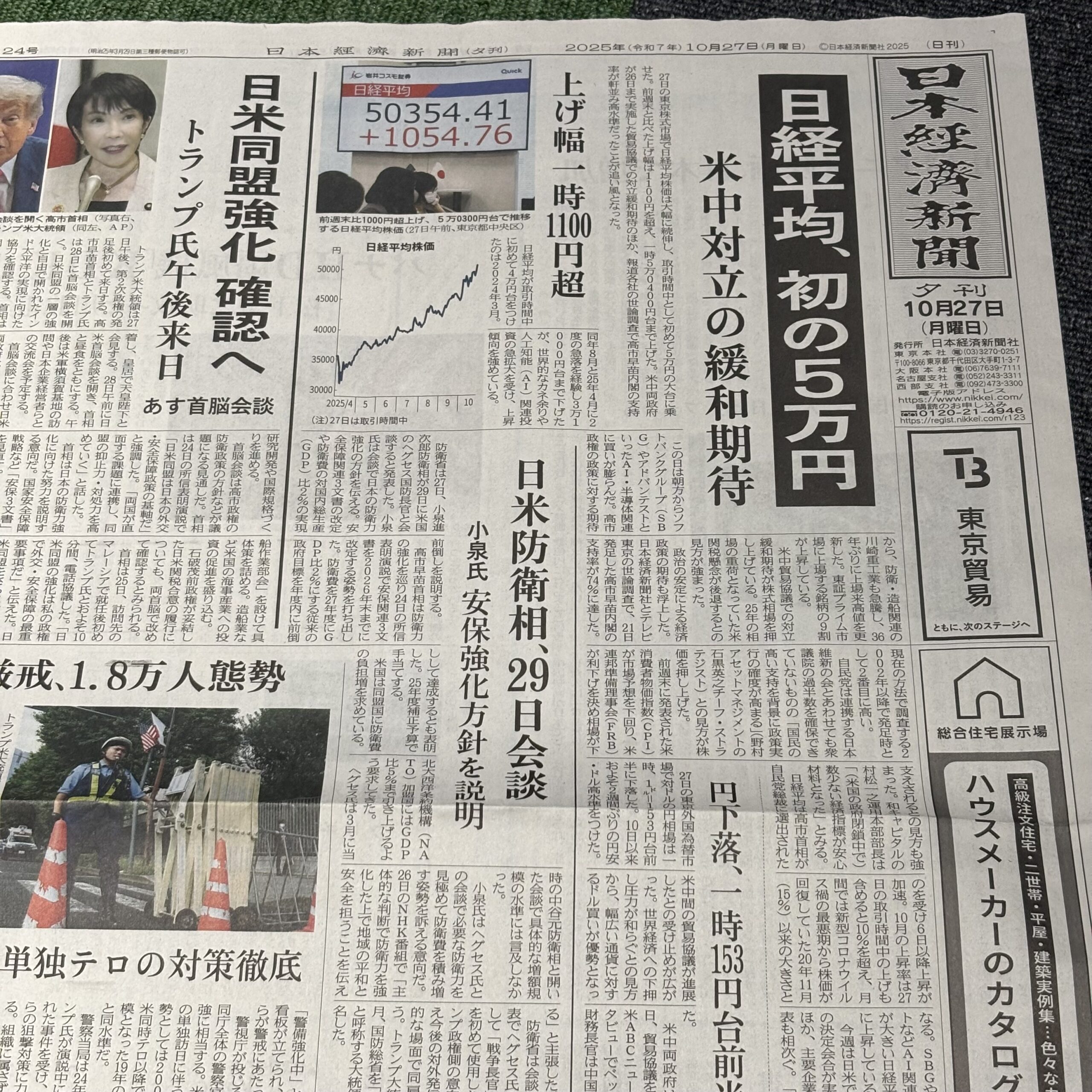 日経平均、初の5万円【埼玉ボイトレスクール・ナユタス川口校】