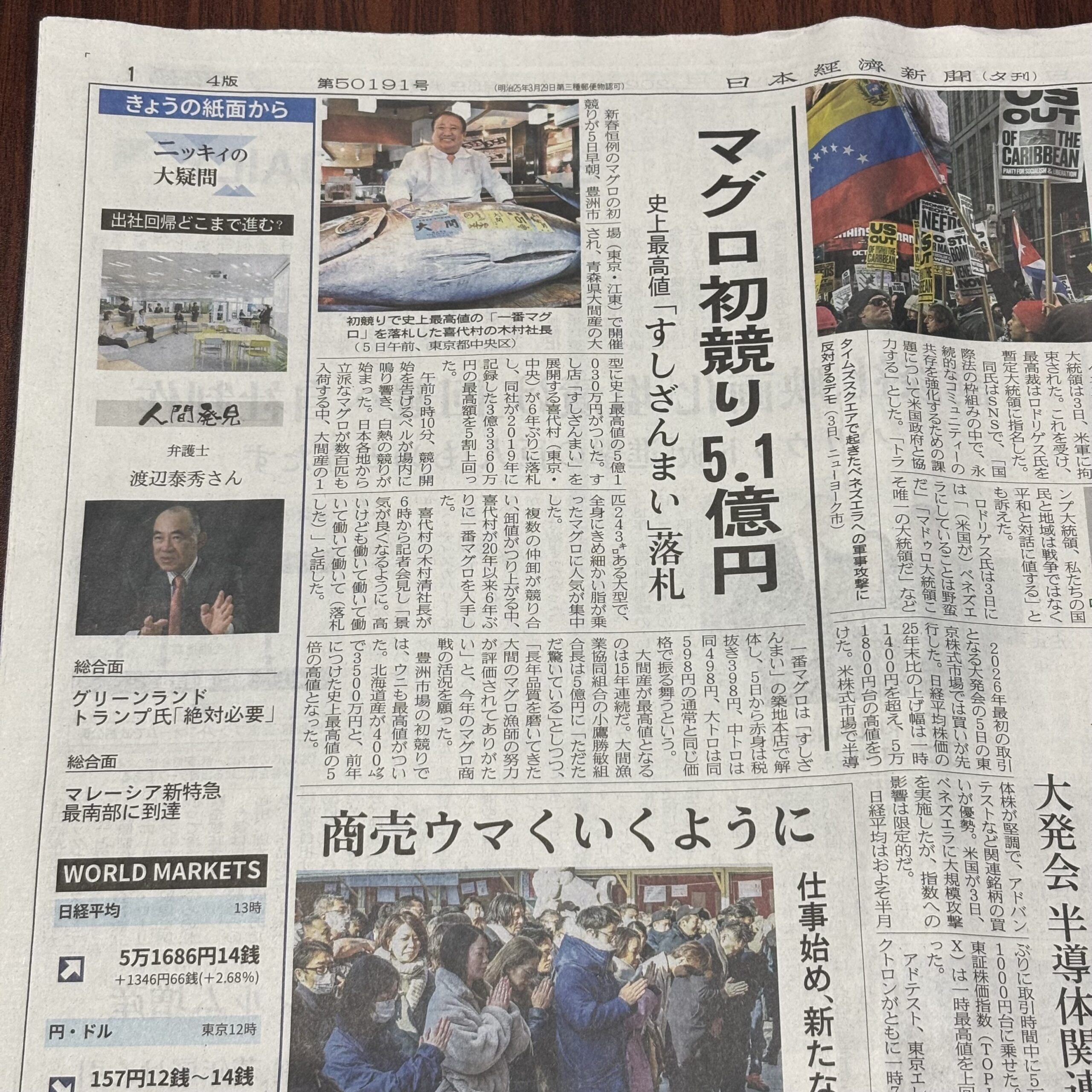 マグロ初競り5.1億円【埼玉ボイトレスクール・ナユタス川口校】