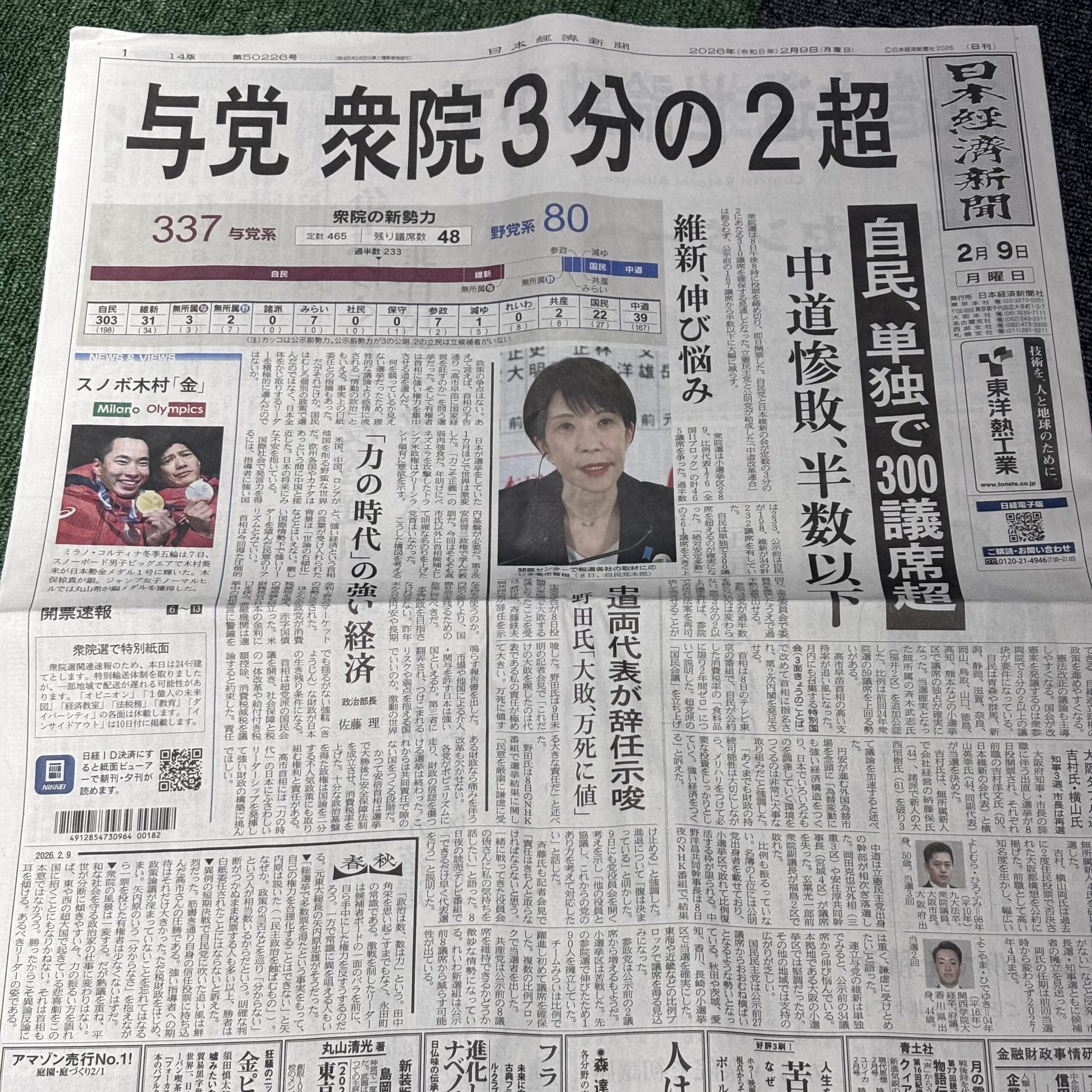 自民党単独2/3超【埼玉ボイトレスクール・ナユタス川口校】