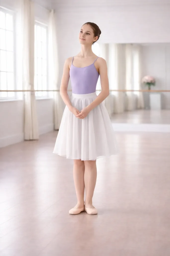 第6ポジションを取るバレリーナの女性