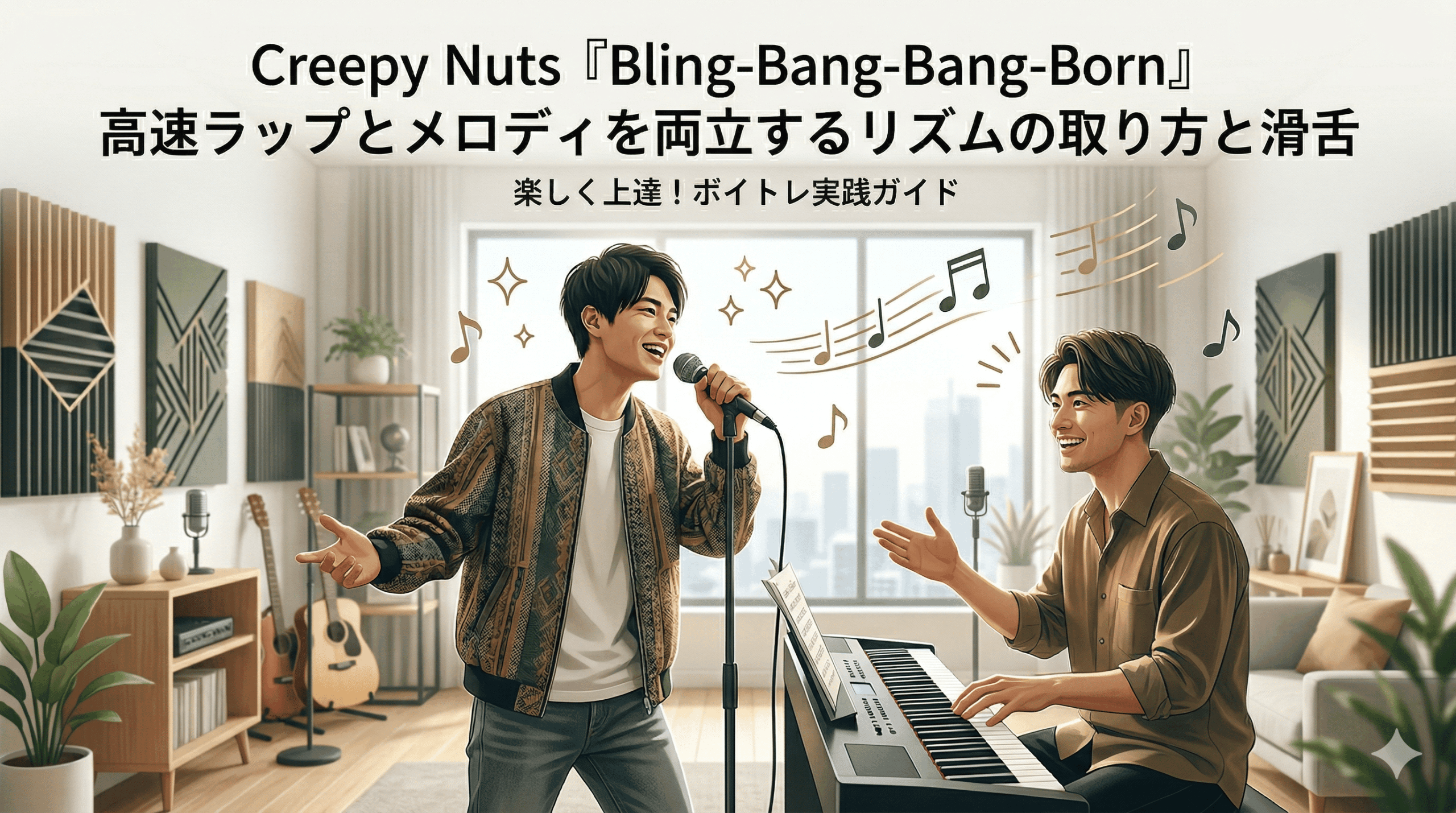 Creepy Nuts『Bling-Bang-Bang-Born』高速ラップとメロディを両立するリズムの取り方と滑舌【所沢のボイトレ教室】ナユタス所沢校
