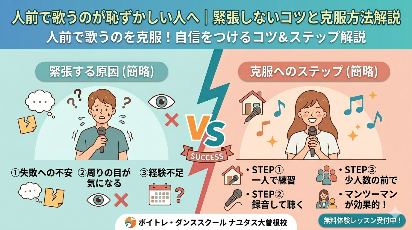 人前で歌うのが恥ずかしい人へ｜緊張しないコツと克服方法を解説