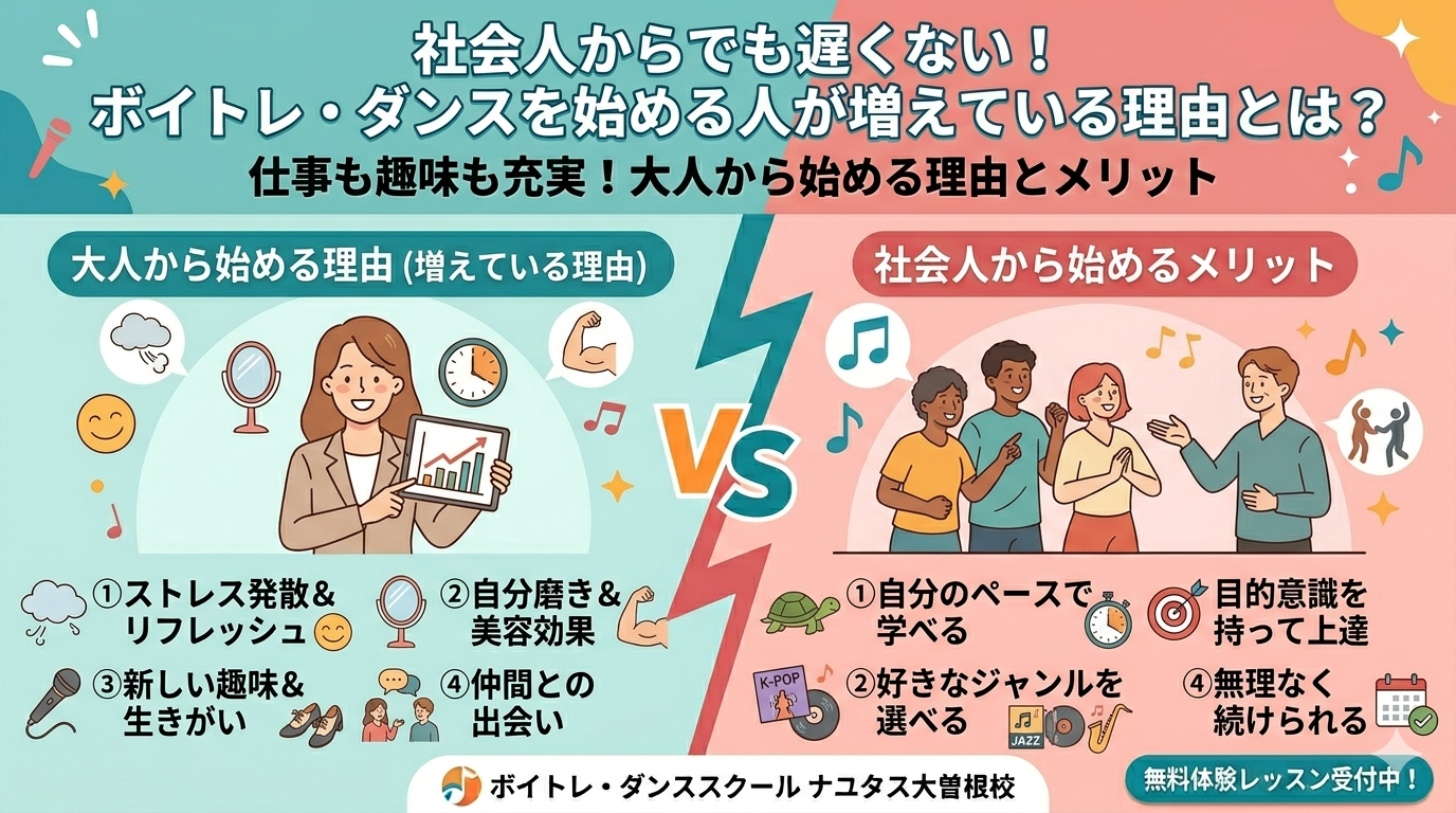 社会人からでも遅くない！ボイトレ・ダンスを始める人が増えている理由とは？