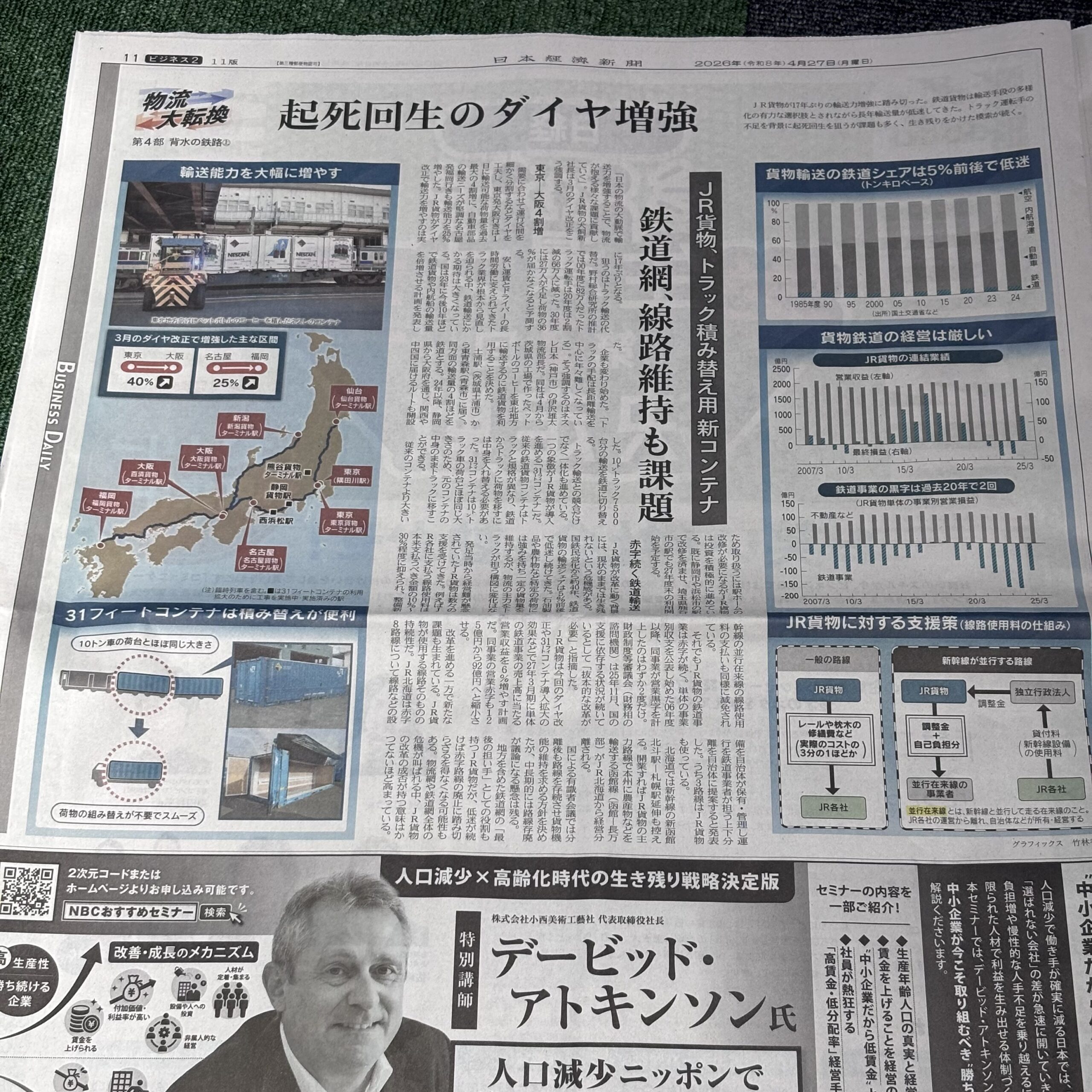 物流の大転換「背水の鉄路」起死回生のダイヤ増強【埼玉のボイストレーニングスクール・ナユタス川口校】