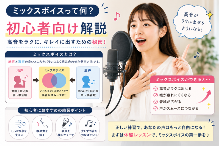 【大井町ボイトレ】ミックスボイスって何？初心者向け解説｜高音をラクに出したい方へ