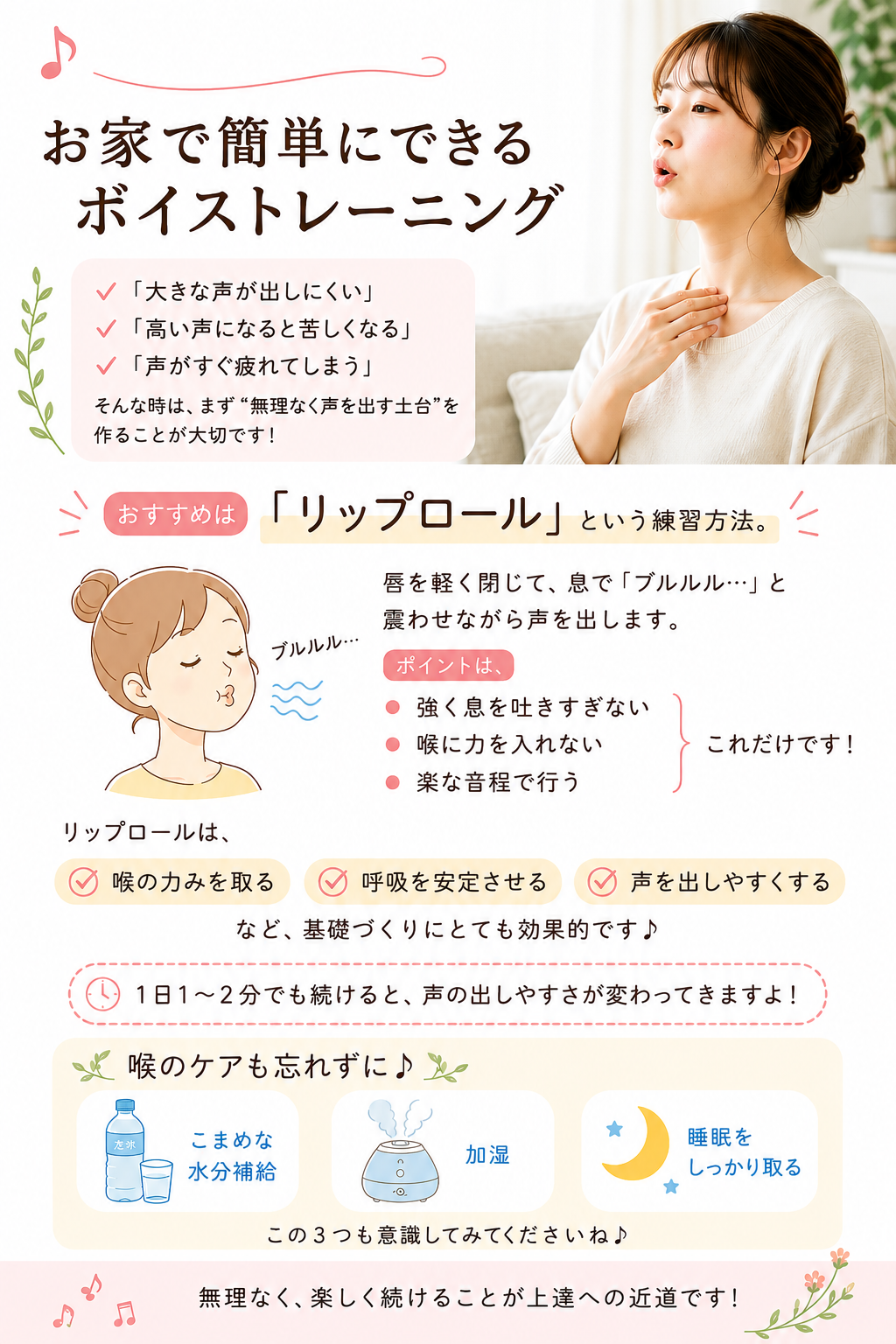 1日2分♪おうちボイストレーニング