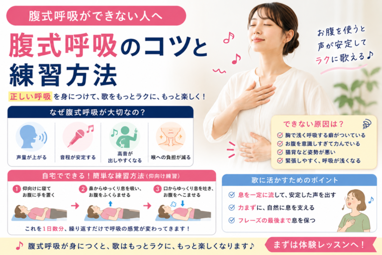 腹式呼吸ができない人へ｜歌がラクになる呼吸のコツ