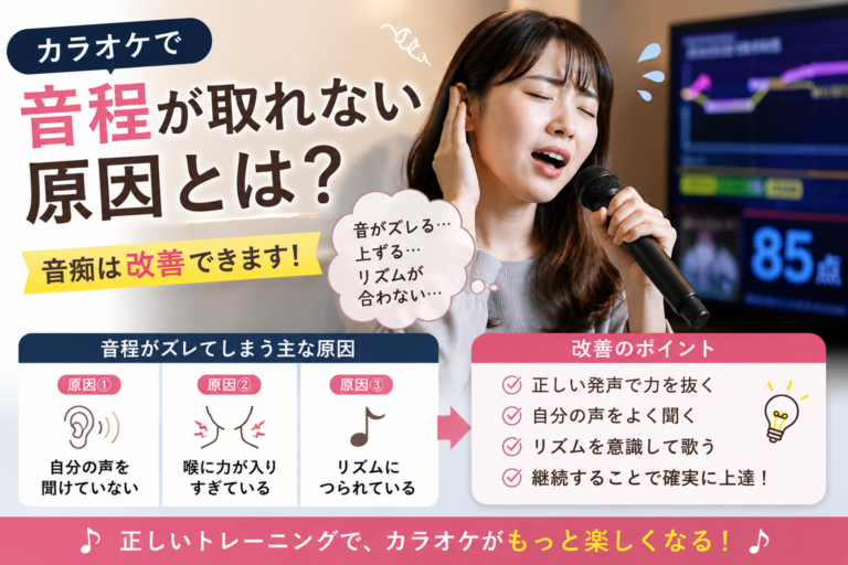 カラオケで音程が取れない原因とは？｜「音痴かも…」と悩んでいる方へ