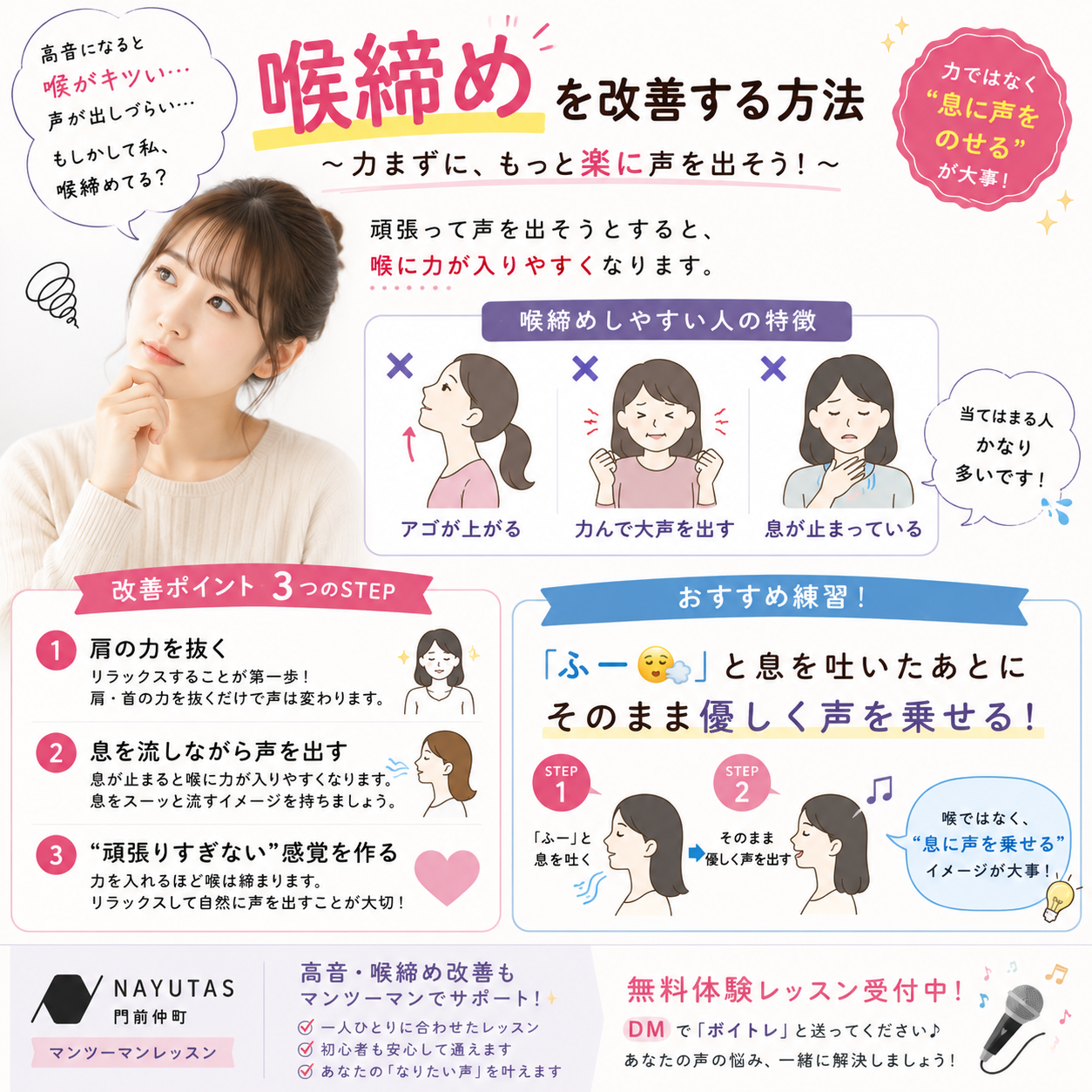 【高音がキツい人へ】“喉締め”を改善する方法とは？🎤