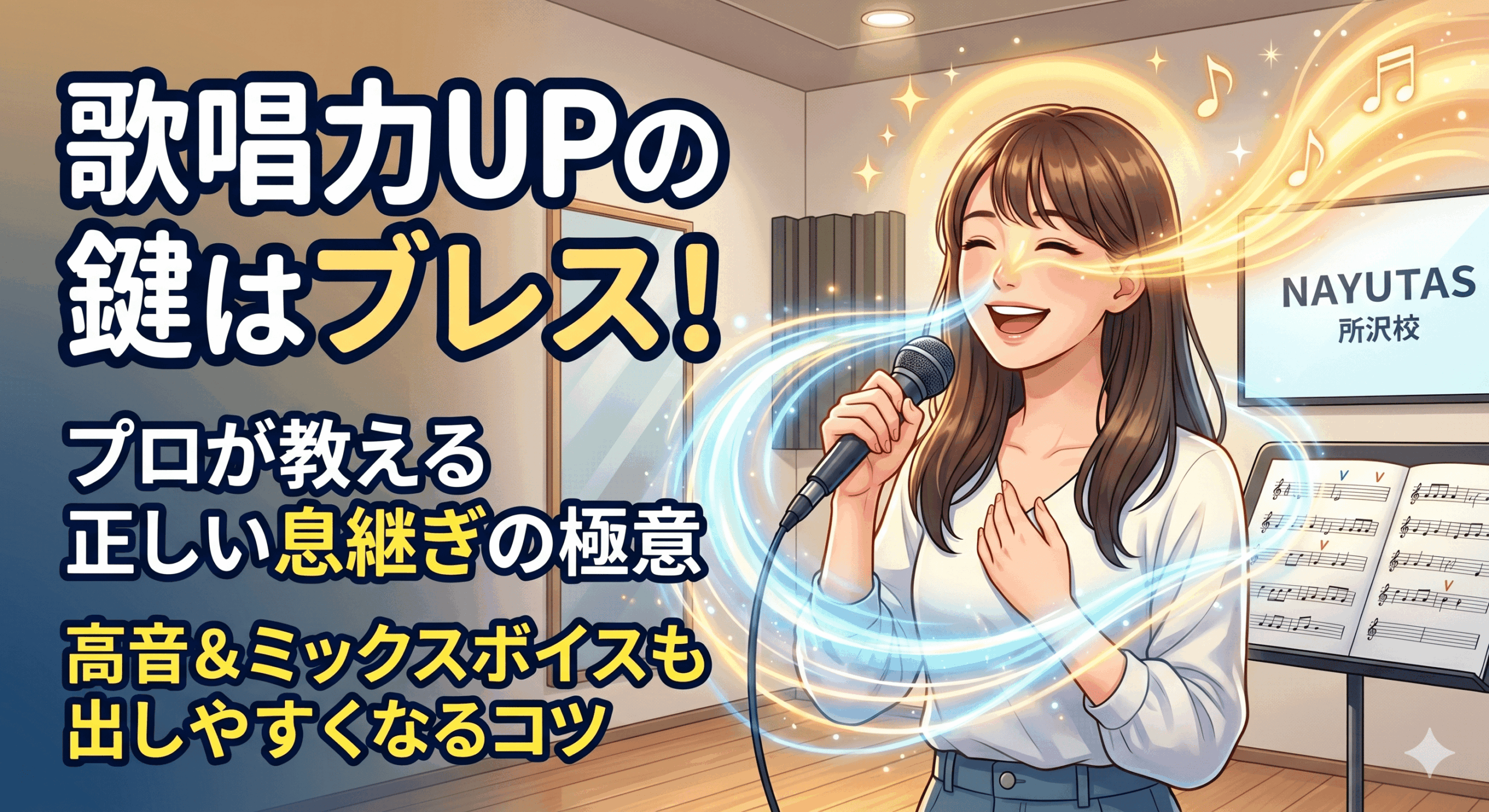 歌唱力アップの鍵は「息継ぎ」！プロが教える正しいブレスのコツと練習法【所沢のボイトレ教室】ナユタス所沢校