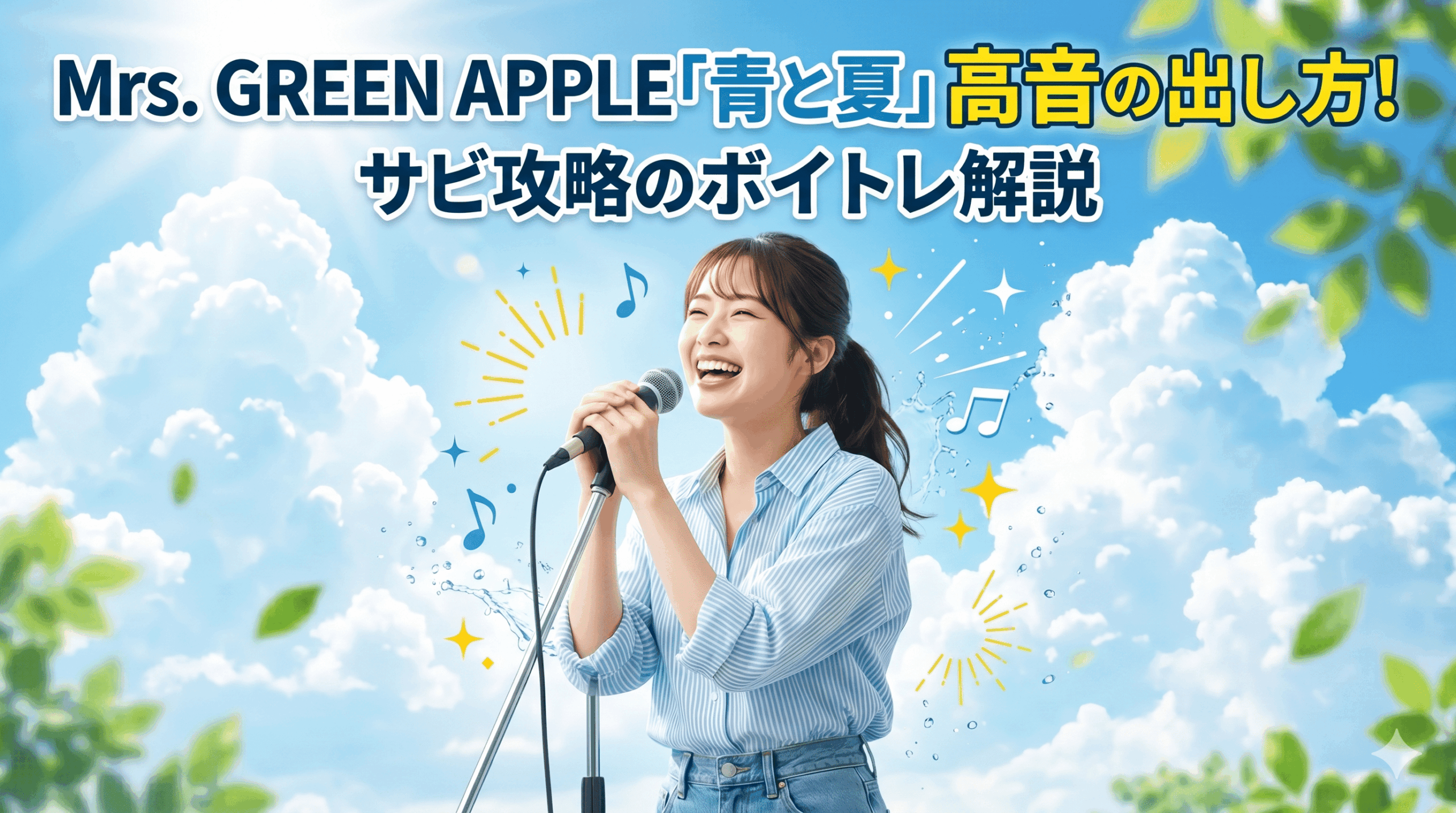 【ボイトレ】Mrs. GREEN APPLE「青と夏」の高音の出し方！カラオケで歌いきるコツ【所沢のボイトレ教室】ナユタス所沢校
