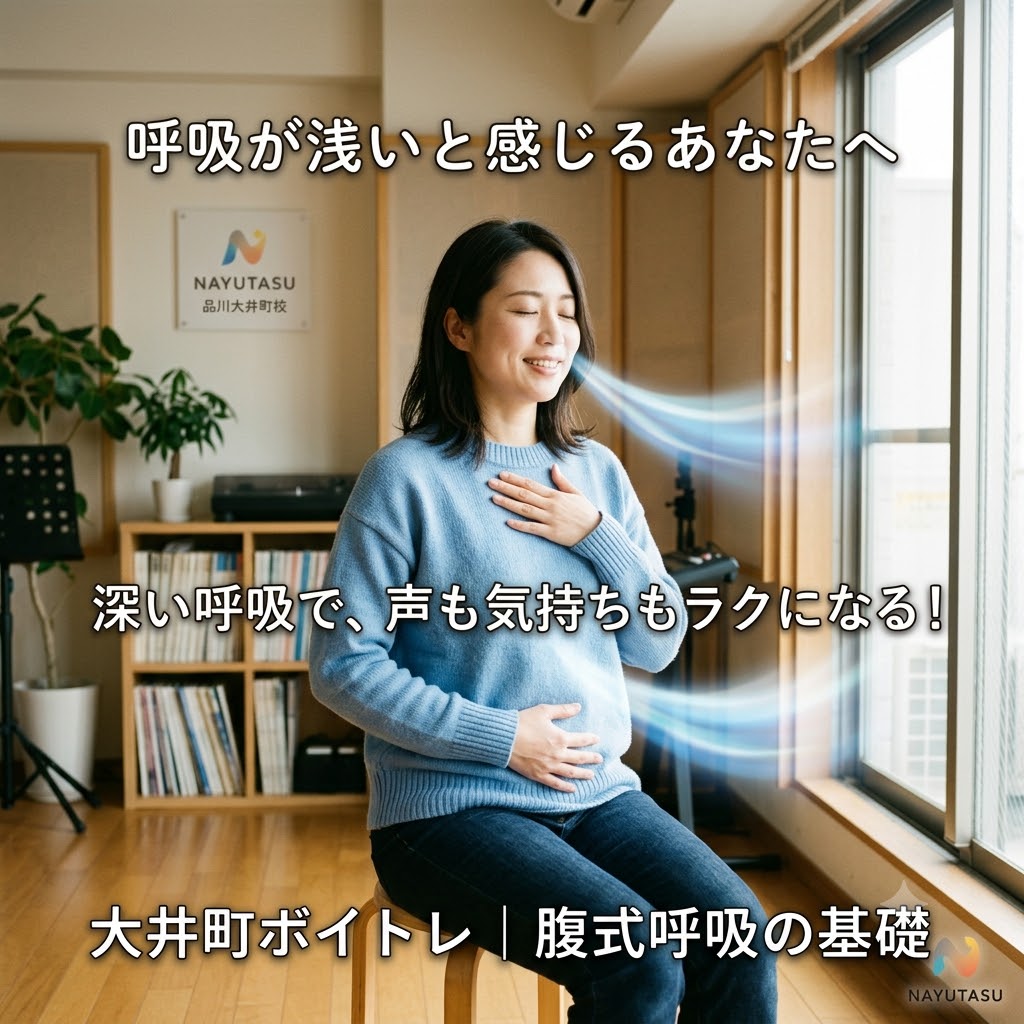 【大井町ボイトレ】呼吸が浅い人におすすめの発声法｜深い呼吸で声も気持ちもラクになる！