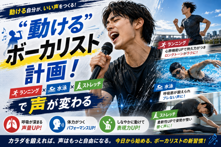“動けるボーカリスト”計画！ランニング・水泳・ストレッチで声が変わる理由【栄のボイトレならナユタス栄校】