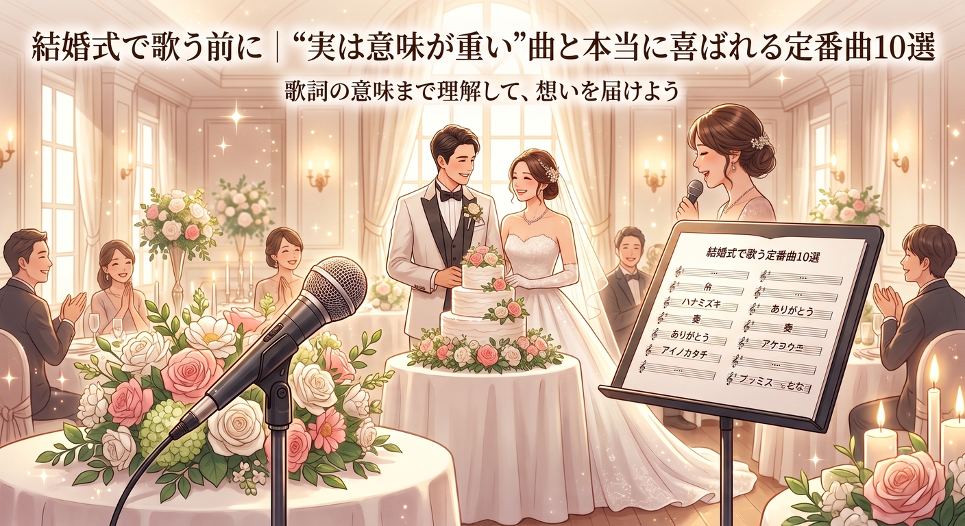 結婚式で歌う前に｜"実は意味が重い"曲と本当に喜ばれる定番曲10選[所沢のボイトレ教室]ナユタス所沢校