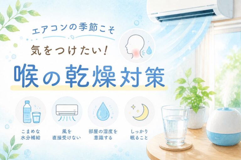 エアコンの季節こそ気をつけたい！喉の乾燥対策
