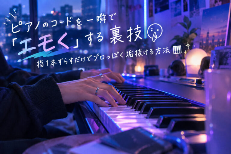 【タイパ最強】ピアノのコードを一瞬で「エモく」する裏技🤫指1本ずらすだけでプロっぽく垢抜ける方法🎹✨