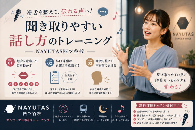 🗨滑舌を整えて、伝わる声へ｜聞き取りやすい話し方のトレーニング｜NAYUTAS四ツ谷校
