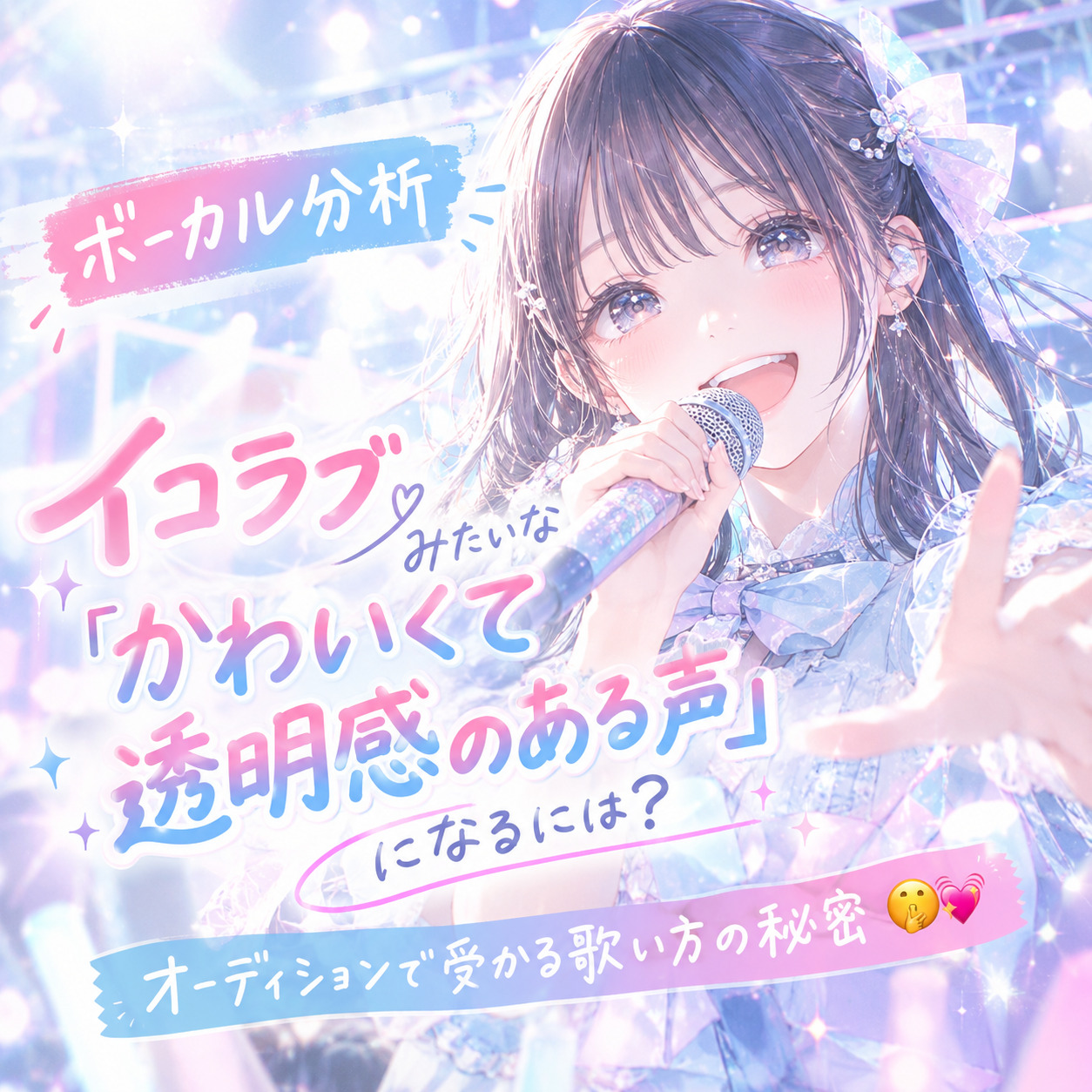 【ボーカル分析】イコラブのような「かわいくて透明感のある声」になるには？オーディションで受かる歌い方の秘密🤫💖