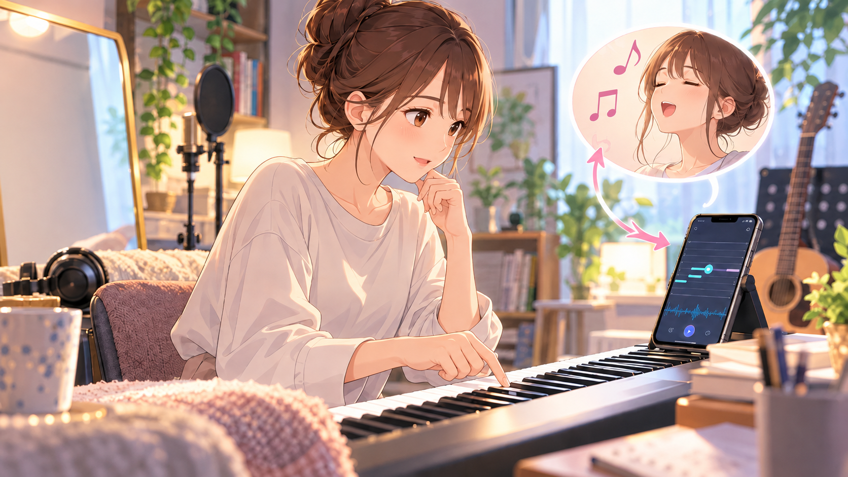 カラオケで音程が下がる人へ|よくある失敗|外れた音を力で上へ押し上げようとする