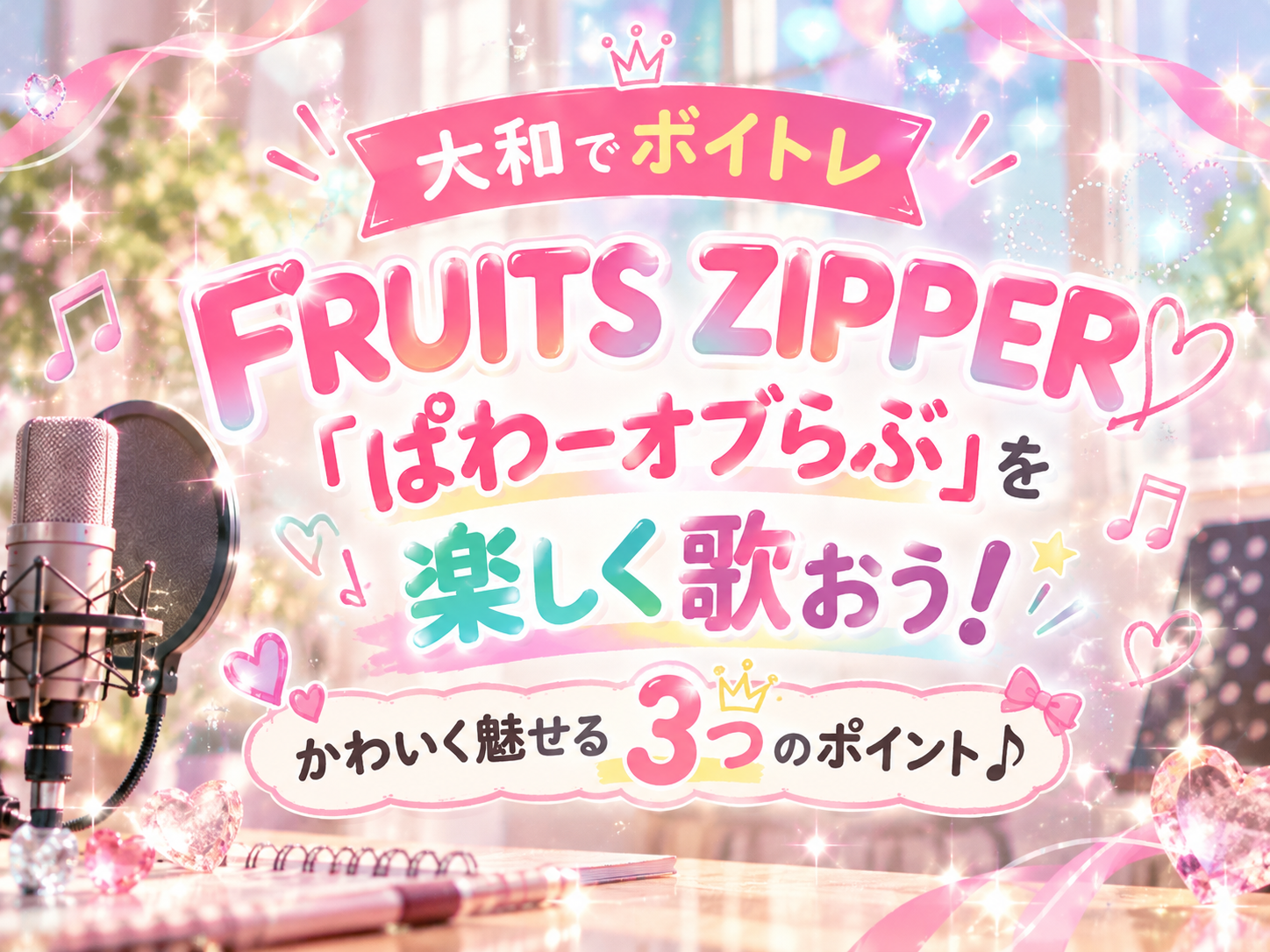【大和でボイトレ】FRUITS ZIPPER「ぱわーオブらぶ」を楽しく歌おう！かわいく魅せる3つのポイント♪｜NAYUTAS大和校