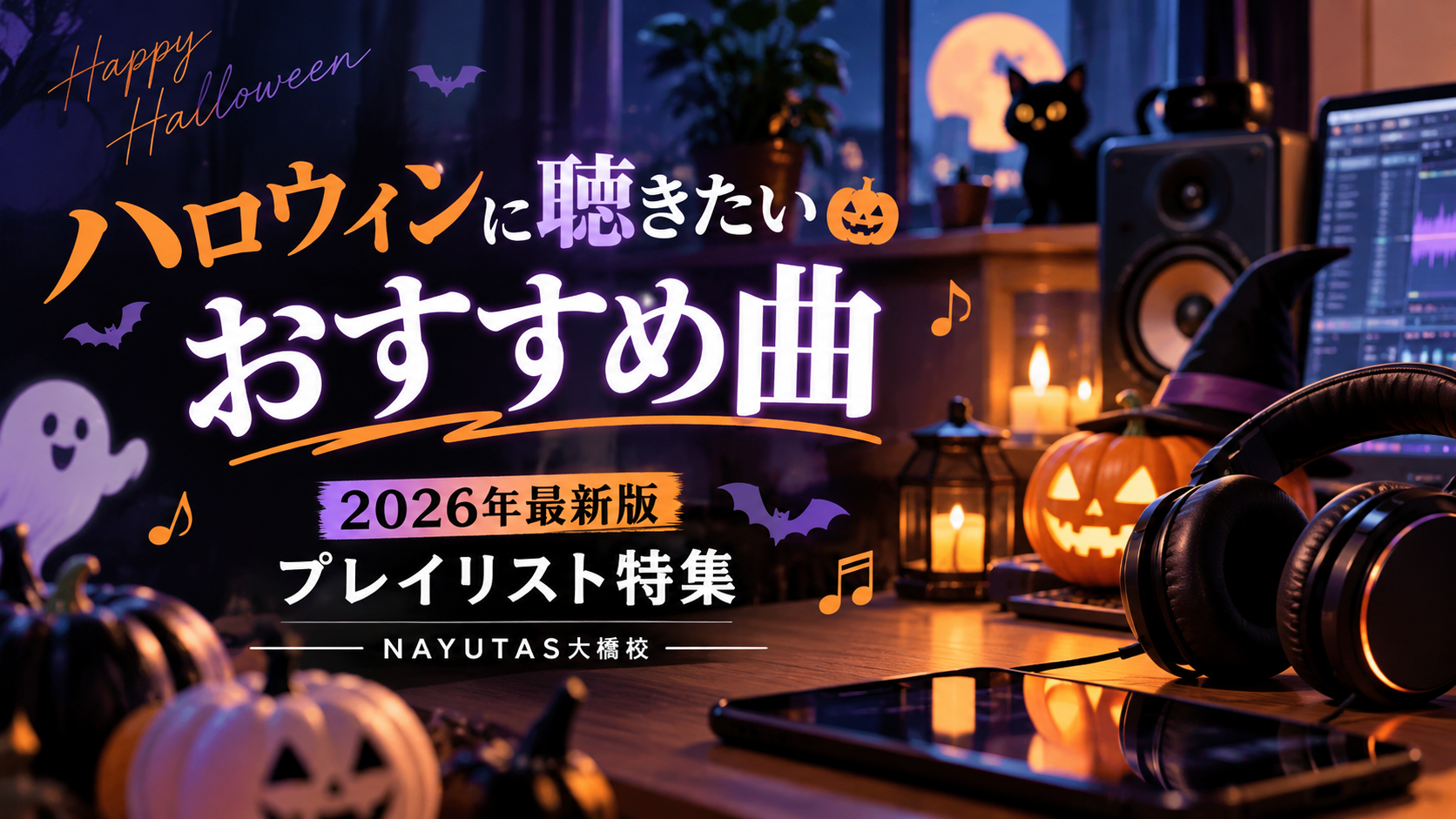 🎃 ハロウィンに聴きたいおすすめ曲｜2026年最新版プレイリスト特集【NAYUTAS大橋校】