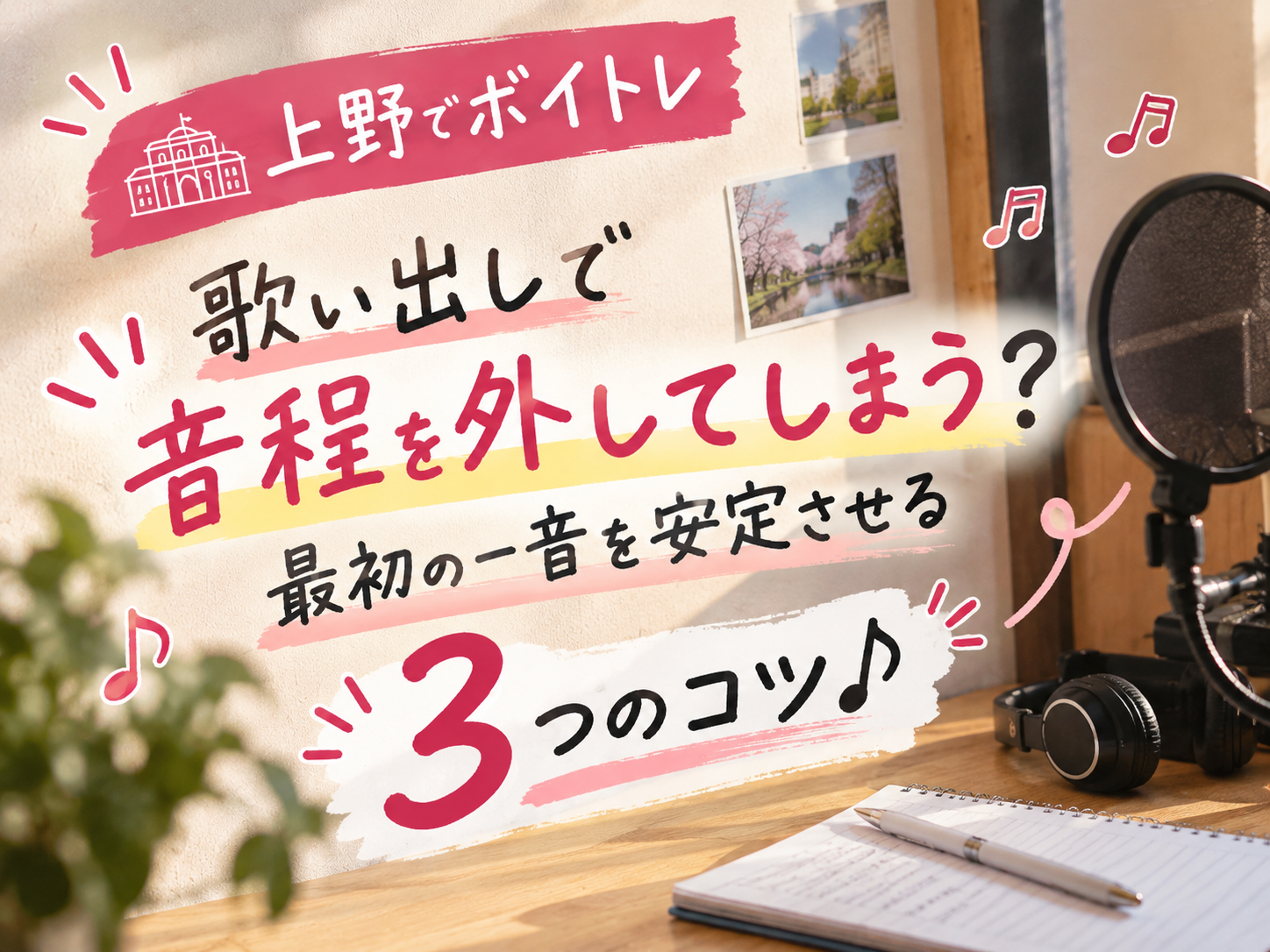 【上野でボイトレ】歌い出しで音程を外してしまう？最初の一音を安定させる3つのコツ♪｜NAYUTAS上野校